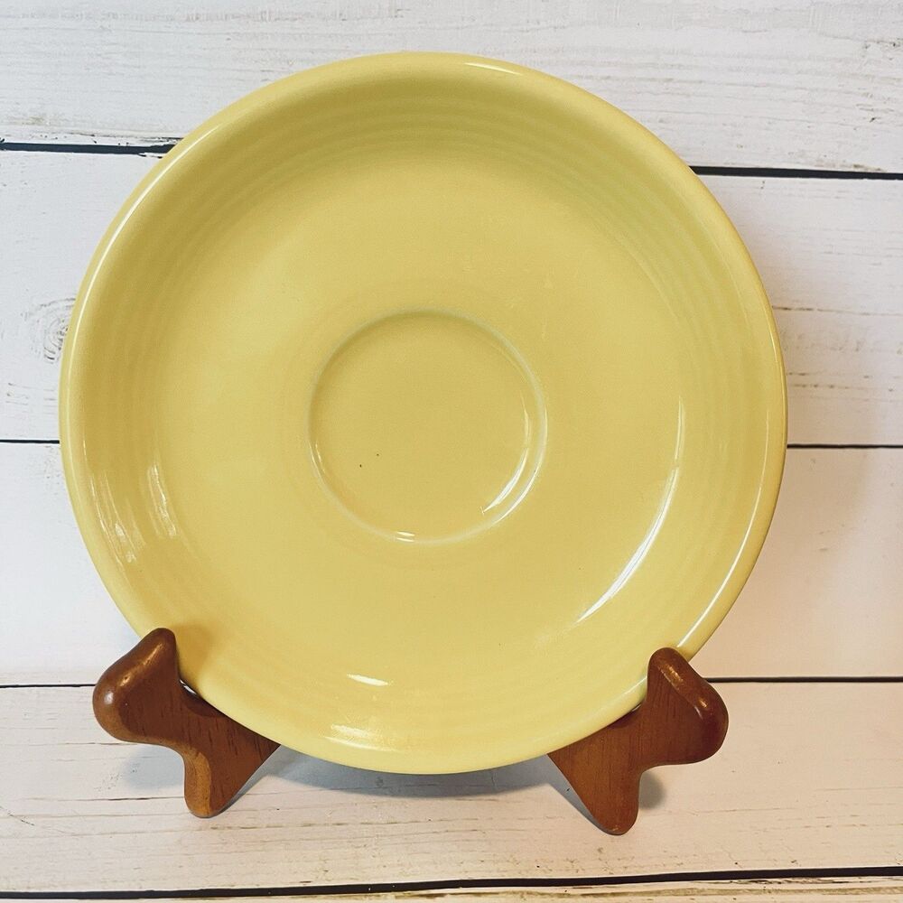 Fiesta Homer Laughlin China Co. Lead Free 6” Dia Saucer For Fiesta Cup Yellow